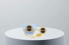 BOSS Pacifier with Gold Chain - Blue