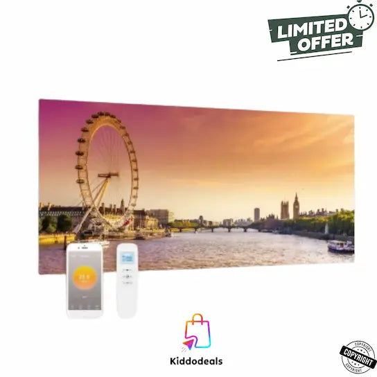 LondonEyeGlassInfraredPanelwithWifi_RemoteControl-700W-StylishHeatingSolutionforYourHome